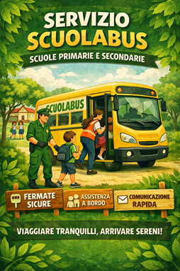 locandina servizio scuolabus - scuole primarie e secondarie